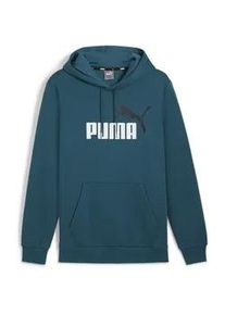 Hoodie Puma "Essentials+ Two-Tone Big Logo Herren" Gr. XXL, grün (cold grün) Herren Sweatshirts