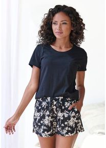 Vivance Dreams Pyjama mehrfarbig Gr. 32/34 für Damen. Mit Rundhals. Basic. Nachhaltig.