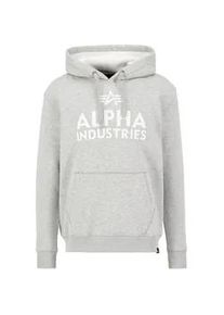 Hoodie Alpha Industries "Alpha Industries Men - Hoodies Foam Print Hoodie" Gr. L, grau (grau heather) Herren Sweatshirts