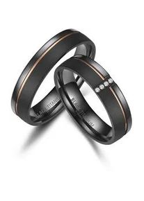 Trauring MARRYA "BLACK TITANIUM by MARRYA" Fingerringe Gr. 48, Titan, schwarz (herren ring, schwarz, gold) Damen