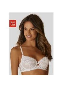 Bügel-BH Lascana Gr. 95, Cup E, weiß Damen BHs mit feiner floraler Spitze, Dessous