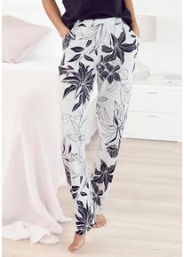 Lascana Schlafhose mehrfarbig Gr. 32/34 für Damen. Mit Allover-Druck, Samtband. Bequem. Nachhaltig.