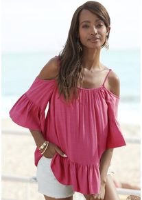 Buffalo Schlupfbluse pink Gr. 36 für Damen. Mit Rundhals. Figurumspielend