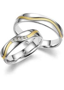 Trauring MARRYA "Silber Ringe Trauringe Eheringe Partnerringe" Fingerringe Gr. 60, Silber 925 (Sterlingsilber), goldfarben (herren ring, silber, gold) Damen