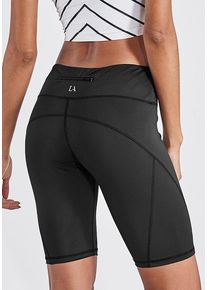 active by Lascana LASCANA ACTIVE Radlerhose 'Basic Bottoms' schwarz Gr. 32/34 für Damen. Mit Logodruck. Figurbetont