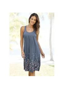 Beach Time Strandkleid BEACHTIME Gr. 34, N-Gr, blau Damen Kleider mit Blumenprint, Minikleid, Sommerkleid, Strandkleid