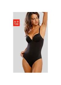 Push-up-Body Lascana Gr. 80, Cup B, schwarz Damen Bodies für ein tolles Dekolleté aus seidiger Microfaser, Basic Dessous