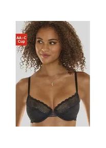 Bügel-BH Lascana Gr. 70, Cup E, schwarz Damen BHs mit dezent transparenter Spitze, Dessous