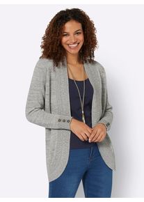 Casual Looks Damen Strickjacke, grau, Gr. 36, unifarben, 50% Baumwolle, 50% Polyacryl, Strickjacken