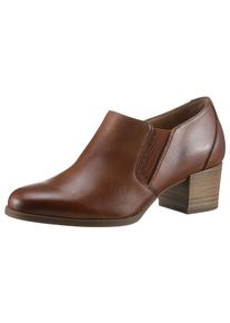 Tamaris Damen Hochfrontpumps "Oceana", Gr. 41, braun, Leder, used, klassisch, Schuhe, Blockabsatz, Businessschuh, Schlupfschuh mit Stretcheinsätzen