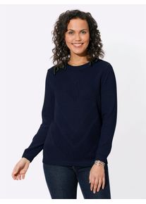 Casual Looks Damen Strickpullover "Pullover", blau, Gr. 38, unifarben, 50% Baumwolle, 50% Polyacryl, Pullover