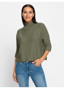 Heine Damen 3/4 Arm-Pullover "Pullover", grün, Gr. 36, unifarben, 50% Viskose, 28% Polyester, 22% Polyamid, Pullover