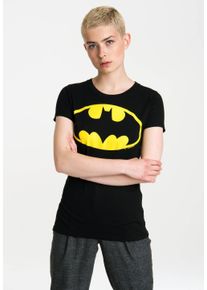 logoshirt Damen T-Shirt "Batman", schwarz, casual, Gr. L, bedruckt, mehrfarbig, 100% Baumwolle, Shirts, mit coolem Superhelden-Print