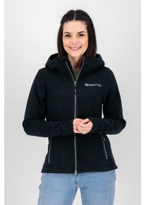 DEPROC Active Damen Strickfleecejacke "GLORY MAY", grau, sportlich, Gr. 46, 100% Polyester, Jacken, mit 2-Wege-Reißverschluss