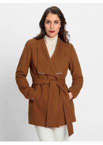 Heine Damen Outdoorjacke, braun, Gr. 38, unifarben, 70% Polyester, 30% Wolle, Jacken