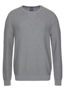 OLYMP Herren Rundhalspullover "OLYMP Strick Casual", grau, casual, Gr. L, Obermaterial: 100% Baumwolle, Pullover