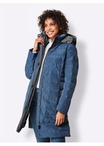 Damen Daunenmantel, blau, Gr. 44, CREATION L PREMIUM, 100% Polyester, Besatz:100% Polyester, Füllung:90% Daunen, 10% Federn, Mäntel