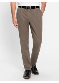 Herren Bundfaltenhose, grün, Gr. 48, unifarben, 98% Baumwolle, 2% Elasthan, Hosen