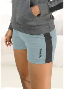 Damen Relaxshorts, BENCH. LOUNGEWEAR, Gr. 32, grün, Jersey, Interlock, Obermaterial: 60% Baumwolle, 40% Polyester, unifarben mit Farbeinsatz,