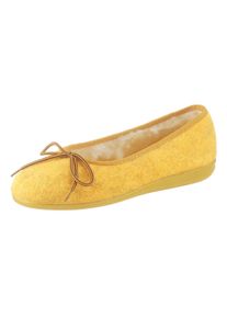 CLASSIC Damen Hausschuh, Gr. 38, gelb, Textil, Schuhe