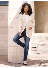 Casual Looks Damen Strickjacke, beige, Gr. 40, unifarben, 50% Baumwolle, 50% Polyacryl, Strickjacken