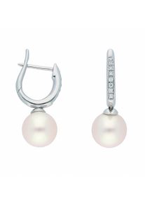 Adelia´s ADELIA ́S Damen Paar Creolen "Damen Goldschmuck", Damen, Weißgold 333, silber, Weißgold 333, Ohrringe, 333 Gold mit Zirkonia Goldschmuck für Damen