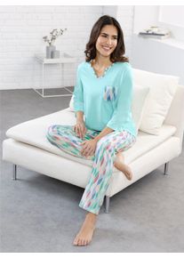 Damen Schlafanzug, Gr. 36, grün, 50% Baumwolle, 50% Polyester, Homewear-Sets