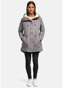 Navahoo Damen Winterjacke "Ireliaa", grau, Gr. L, Obermaterial: 100% Baumwolle; Innenmaterial: 100% Polyester; Futter: 100% Polyester, Jacken, mit