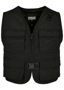 Urban Classics Damen Jerseyweste "Urban Classics Damen Ladies Short Tactical Vest", schwarz, Gr. M, 100% Polyamid, Westen