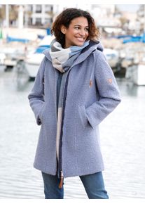 Casual Looks Damen Langjacke, blau, Gr. 48, unifarben, 100% Polyester, Jacken