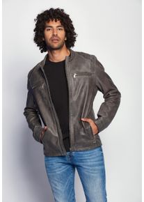 Maze Herren Lederjacke "Flint", grau, Gr. XL, Obermaterial: 100% Lammleder / Futter: 100% Polyester, Jacken