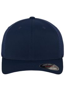 Flexfit Damen Flex Cap "Flexfit Unisex Flexfit Tactel Mesh", blau, casual, Gr. S, unifarben, 83% Polyamid, 14% Baumwolle, 3% Polyurethan, Caps