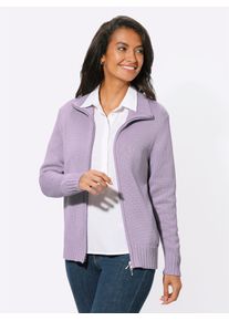 Casual Looks Damen Strickjacke, lila, Gr. 36, unifarben, 50% Baumwolle, 50% Polyacryl, Strickjacken