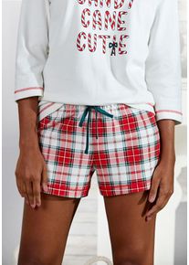 Lascana Damen Schlafshorts, Gr. 36, rot, Interlock, Obermaterial: 100% Baumwolle, kariert, festlich, Hosen, mit Karomuster