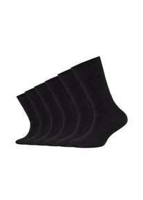 Camano Kinder Socken "Socken 6er Pack", Gr. 23, schwarz, 68% Baumwolle 24% Polyamid 7% Polyester 1% Elasthan, uni, Socken