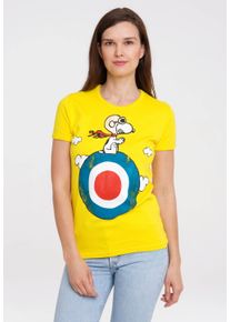 logoshirt Damen T-Shirt "Snoopy", gelb, casual, Gr. XXL, bedruckt, 100% Baumwolle, Shirts, mit lizenziertem Originaldesign