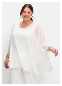 sheego Damen Tunika "Große Größen", weiß, elegant, Gr. 58, unifarben, Obermaterial: 100% Polyester;Futter: 95% Viskose, 5% Elasthan, Tuniken, in