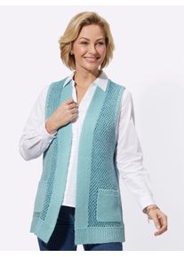 Classic Basics Damen Strickweste, grün, Gr. 40, meliert, 100% Polyacryl, Westen