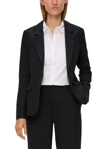 Damen Kurzblazer, schwarz, klassisch, Gr. 36, s.Oliver BLACK LABEL, unifarben, Obermaterial: 47% Polyester, 47% Viskose, 6% Elasthan, Blazer, mit