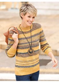 Classic Basics Damen Stehkragenpullover "Langarm-Pullover", orange, Gr. 44, gemustert, mehrfarbig, meliert, 100% Polyacryl, Pullover