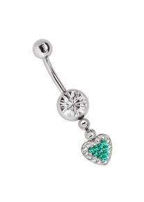 Adelia´s ADELIA ́S Damen Bauchnabelpiercing "Piercing Bauchnabelpiercing", grün, Chirurgiestahl, Piercings, Banane mit 8 mm Zirkoniakugel in klar