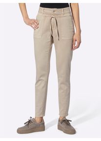 Heine Damen Webhose, beige, Gr. 38, unifarben, 98% Baumwolle, 2% Elasthan, Hosen
