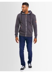 Herren Sweatjacke "ASGeenio", grau, Gr. S, Alessandro Salvarini, Obermaterial: 65% Baumwolle, 35% Polyester, Sweatjacken, mit hohem Kragen