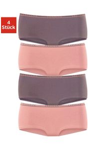 Lascana Damen Panty, Gr. 32, rosa, Jersey, Obermaterial: 92% Baumwolle, 8% Elasthan (LYCRA), unifarben, Unterhosen, aus elastischer Baumwoll-Qualität