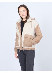 Mustang Damen Lederjacke "31022239", grau, Gr. XL, Obermaterial: 100% Lammleder /Kunstpelz: 100% Polyester / Ärmelfutter: 100% Polyester / Kapuze: