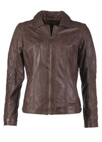 JCC Damen Lederjacke "31024019", braun, Gr. XL, Obermaterial 100% Leder, Lamm / Futter 65% Polyester; 35% Baumwolle / Ärmelfutter: 100% Polyester,