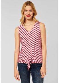 Street One Damen Trägertop, rot, casual, Gr. 40, gestreift, Jersey, 95% Viskose, 5% Elasthan, Tops, mit Knotendetail am Saum