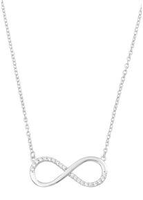 Amor Damen Kette mit Anhänger "Infinity/Unendlichkeitsschleife, 2014440", Weißgold 375, L: 45cm, weiß, Weißgold 375, Halsketten, mit Zirkonia (synth.)
