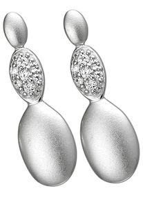 Jobo Damen Paar Ohrstecker "Ohrringe mit 14 Zirkonia", Silber 925 (Sterlingsilber), silber, Silber 925 (Sterlingsilber), Ohrringe, 925 Silber matt