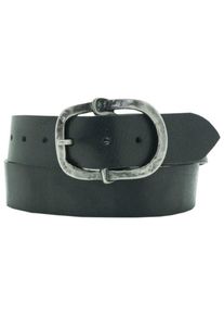 AnnaMatoni Damen Ledergürtel, schwarz, modisch, Gr. 110, unifarben, Antik-Look, vintage, Leder, Gürtel, Gürtelschnalle im Antik-Look